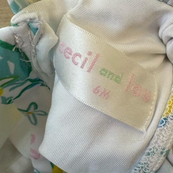Cecil & Lou Lemon Print Ruffle One Piece Baby Girl Swimsuit 6 Months — image 3 of 6